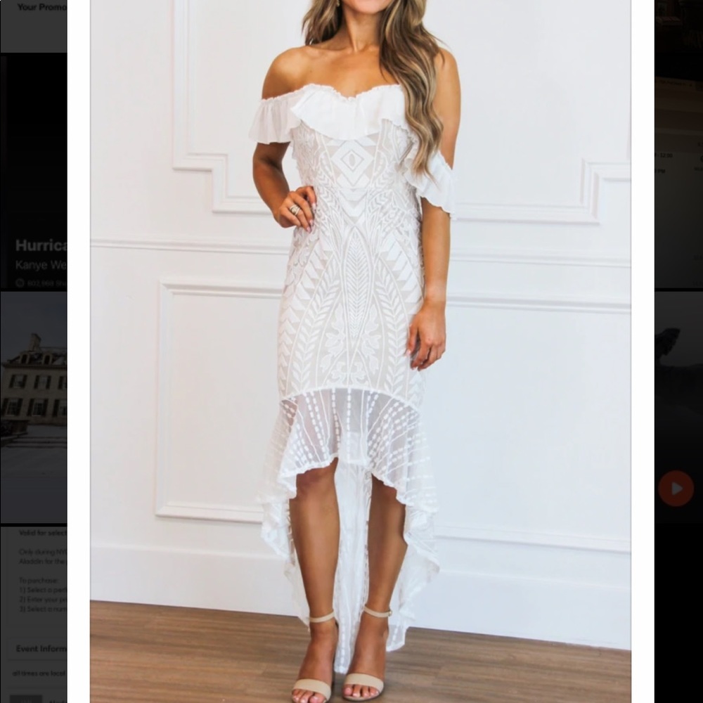 NWT white lace midi dress
